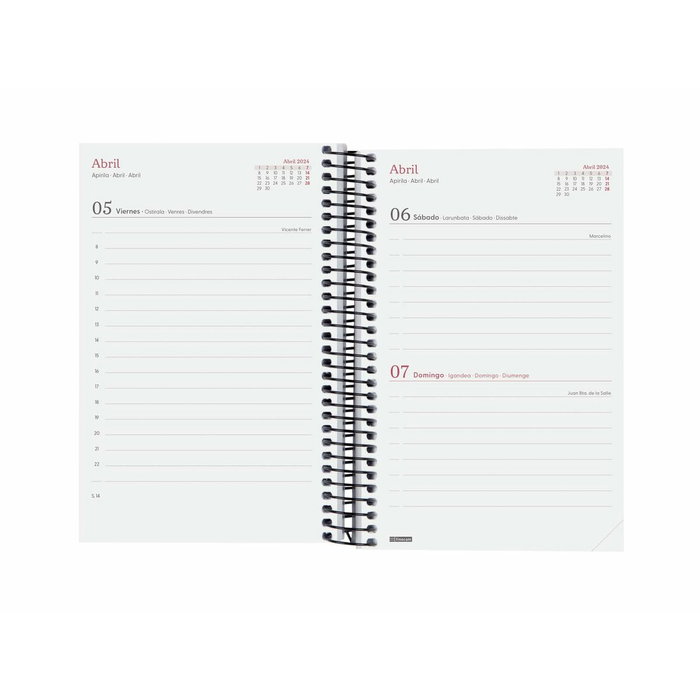 Finocam agenda espiral design collection e5 1dp 117x181mm selva 2024