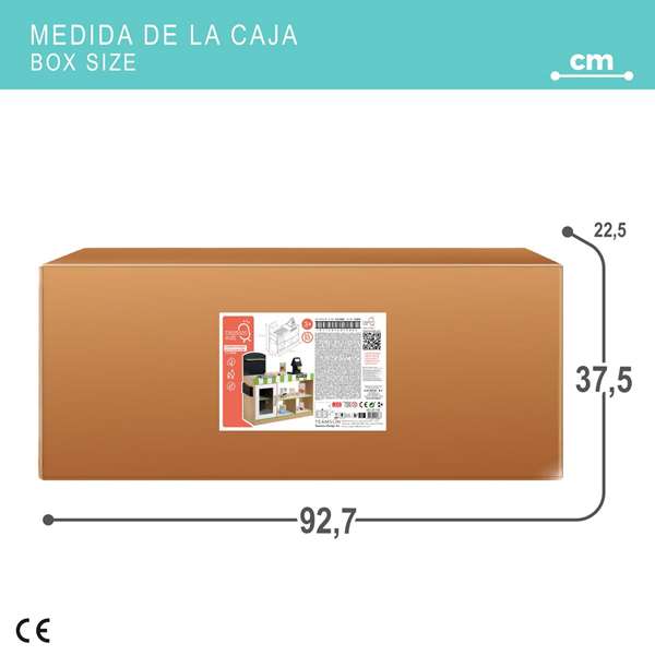 Color Baby Supermercado de madera con 25 accesorios y caja registradora eléctrica