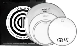 CODE Full Pack Code Generetor Transparente Rock / American Fusion (10", 12", 16", 22" + Caja Dna 14" Coated) - Batería de Percusión