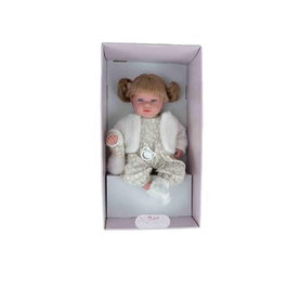 Muñecas Arias Aria Beige Muñeca Elegance 40 cm con Mecanismo de Risa Try Me, Pelo, Funciona con 3 Pilas LR44 (Incluidas), Edad 3+