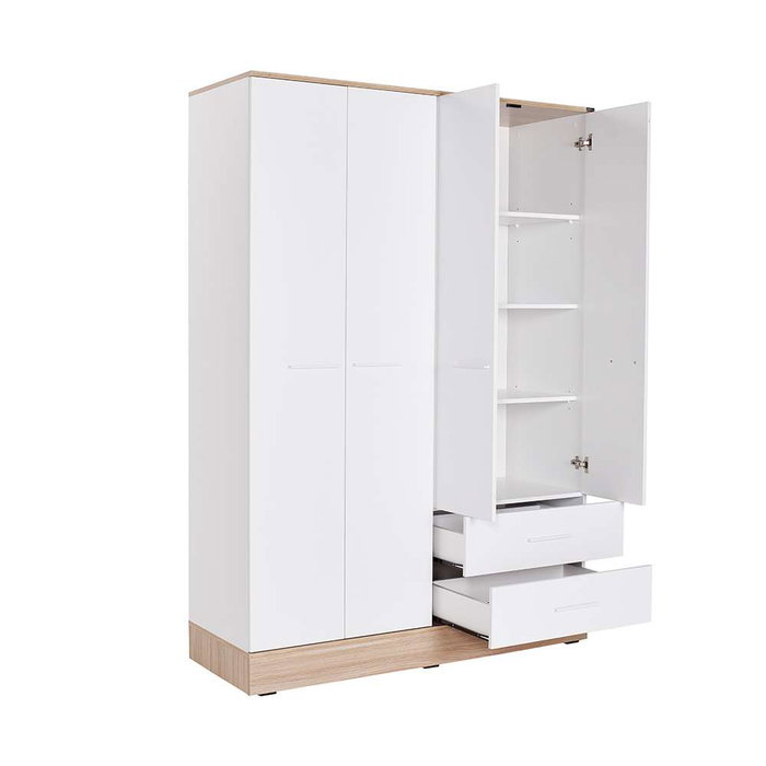 Hanah Home Armario Blanco 137x198x52 cm Tablero de Partículas Recubierto de Melamina