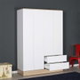Hanah Home Armario Blanco 137x198x52 cm Tablero de Partículas Recubierto de Melamina