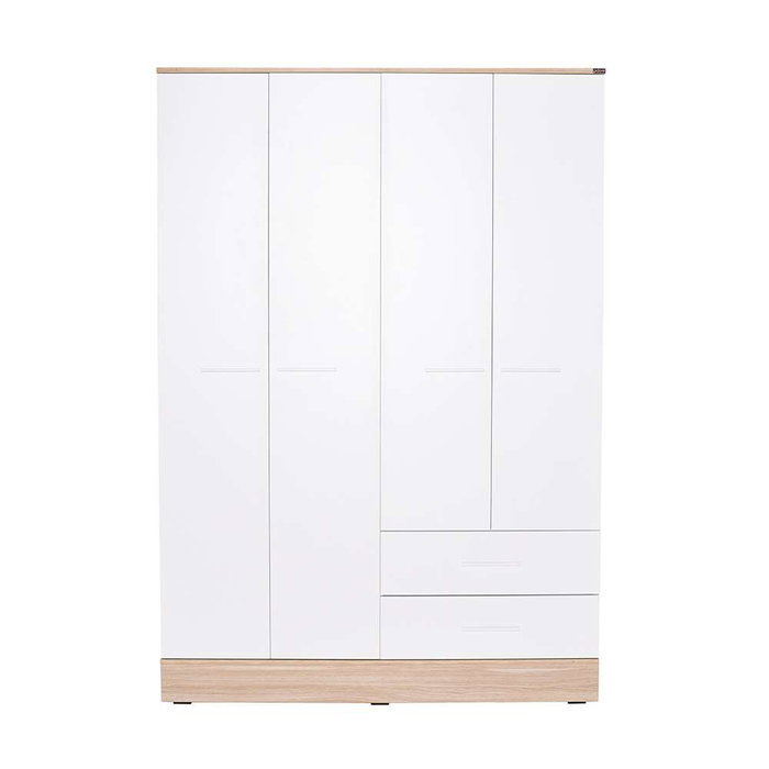 Hanah Home Armario Blanco 137x198x52 cm Tablero de Partículas Recubierto de Melamina