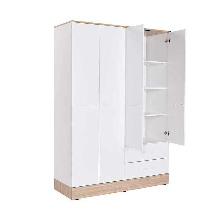 Hanah Home Armario Blanco 137x198x52 cm Tablero de Partículas Recubierto de Melamina