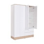 Hanah Home Armario Blanco 137x198x52 cm Tablero de Partículas Recubierto de Melamina