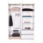 Hanah Home Armario Blanco 137x198x52 cm Tablero de Partículas Recubierto de Melamina