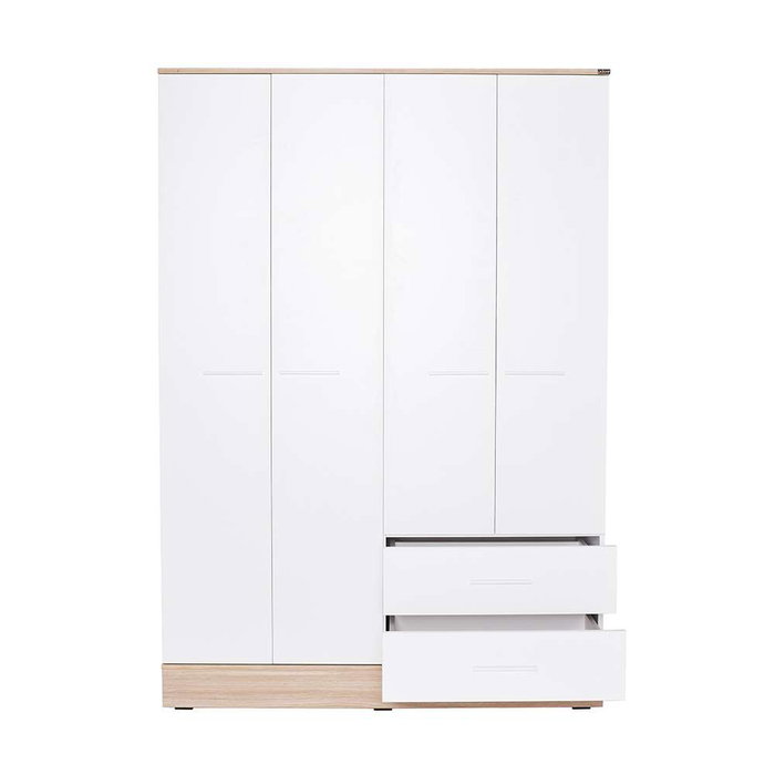 Hanah Home Armario Blanco 137x198x52 cm Tablero de Partículas Recubierto de Melamina