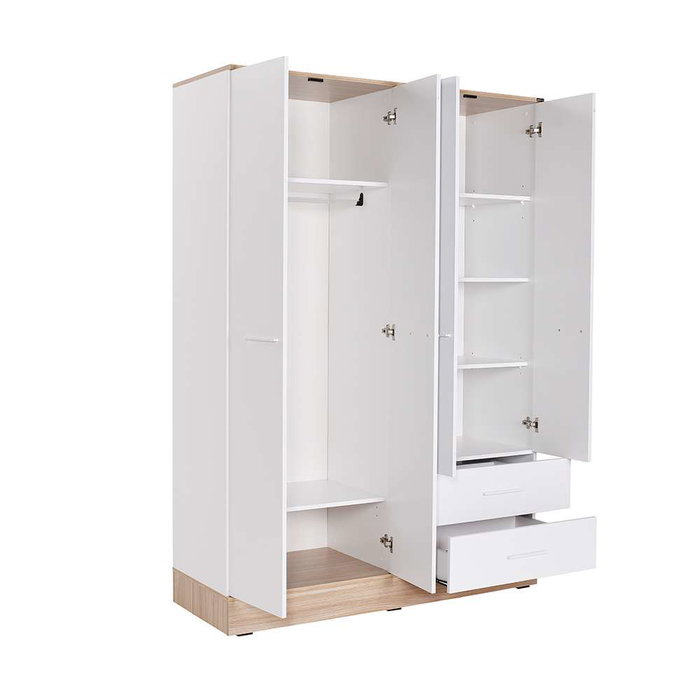 Hanah Home Armario Blanco 137x198x52 cm Tablero de Partículas Recubierto de Melamina