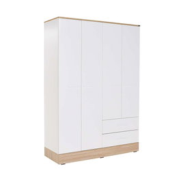 Hanah Home Armario Blanco 137x198x52 cm Tablero de Partículas Recubierto de Melamina