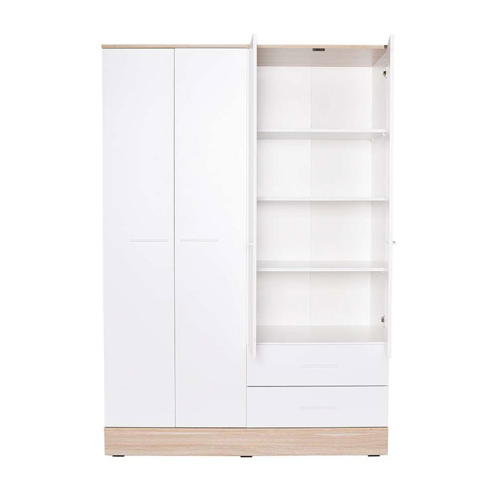 Hanah Home Armario Blanco 137x198x52 cm Tablero de Partículas Recubierto de Melamina