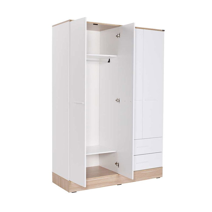 Hanah Home Armario Blanco 137x198x52 cm Tablero de Partículas Recubierto de Melamina