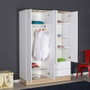Hanah Home Armario Blanco 137x198x52 cm Tablero de Partículas Recubierto de Melamina