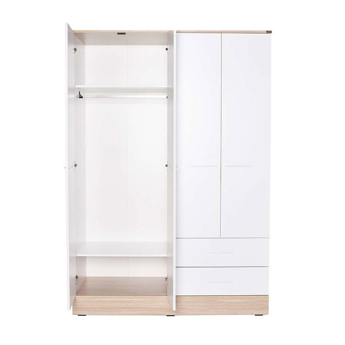 Hanah Home Armario Blanco 137x198x52 cm Tablero de Partículas Recubierto de Melamina