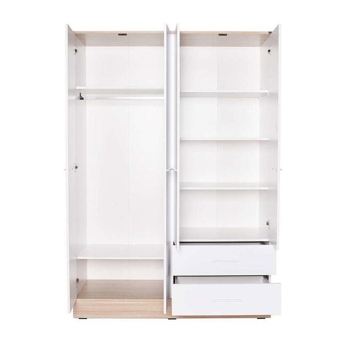 Hanah Home Armario Blanco 137x198x52 cm Tablero de Partículas Recubierto de Melamina