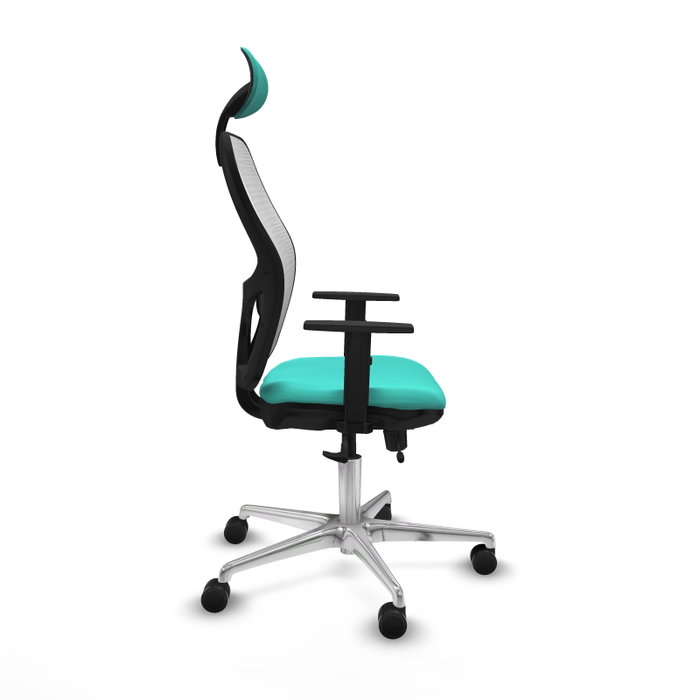 PIQUERAS Y CRESPO Silla de oficina Jorquera con mecanismo Sincro/Traslack Turquesa y Blanco