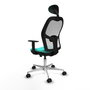 PIQUERAS Y CRESPO Silla de oficina Jorquera con mecanismo Sincro/Traslack Turquesa y Blanco