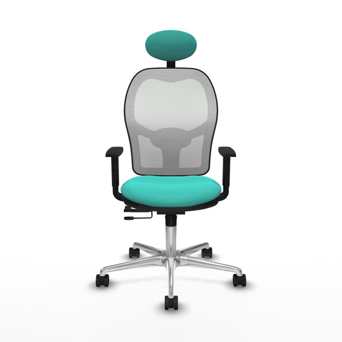 PIQUERAS Y CRESPO Silla de oficina Jorquera con mecanismo Sincro/Traslack Turquesa y Blanco