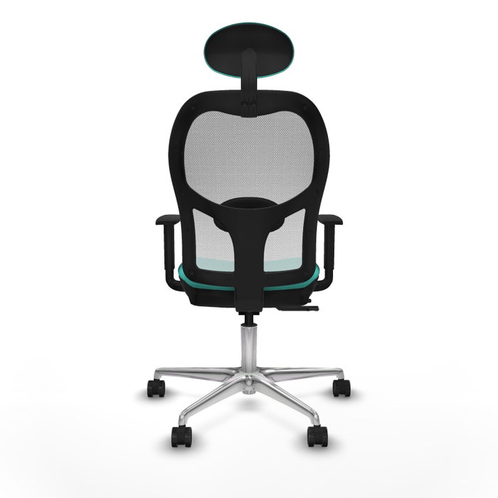PIQUERAS Y CRESPO Silla de oficina Jorquera con mecanismo Sincro/Traslack Turquesa y Blanco
