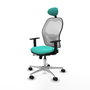 PIQUERAS Y CRESPO Silla de oficina Jorquera con mecanismo Sincro/Traslack Turquesa y Blanco