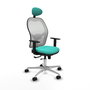 PIQUERAS Y CRESPO Silla de oficina Jorquera con mecanismo Sincro/Traslack Turquesa y Blanco