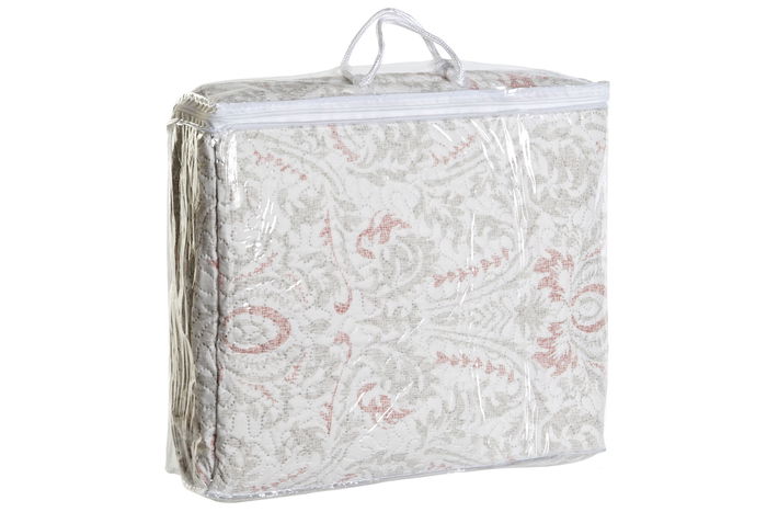 DKD Home Decor Colcha Romantico Beige Marron 270 x 270 cm Poliester Floral para Cama de 180 DKD Home Decor Colcha Romantico Beige Marron 270 x 270 cm Poliester Floral para Cama de 180