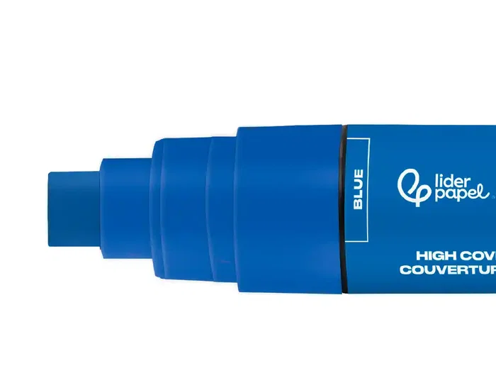 Liderpapel Rotulador Acrylic Punta Rectangular 10 mm Azul para Todo Tipo de Superficie Base Agua