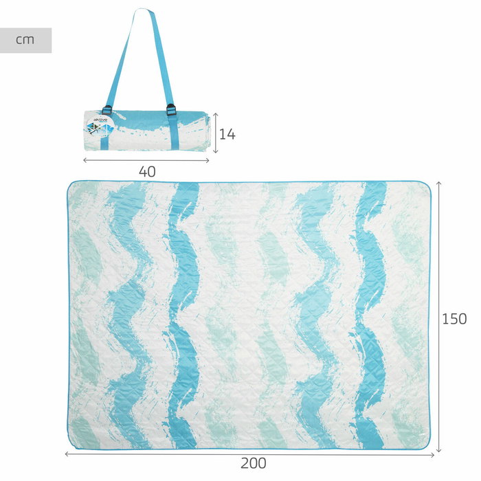 Toalla de Playa Aktive PEVA 200 x 1 x 150 cm (6 Unidades)