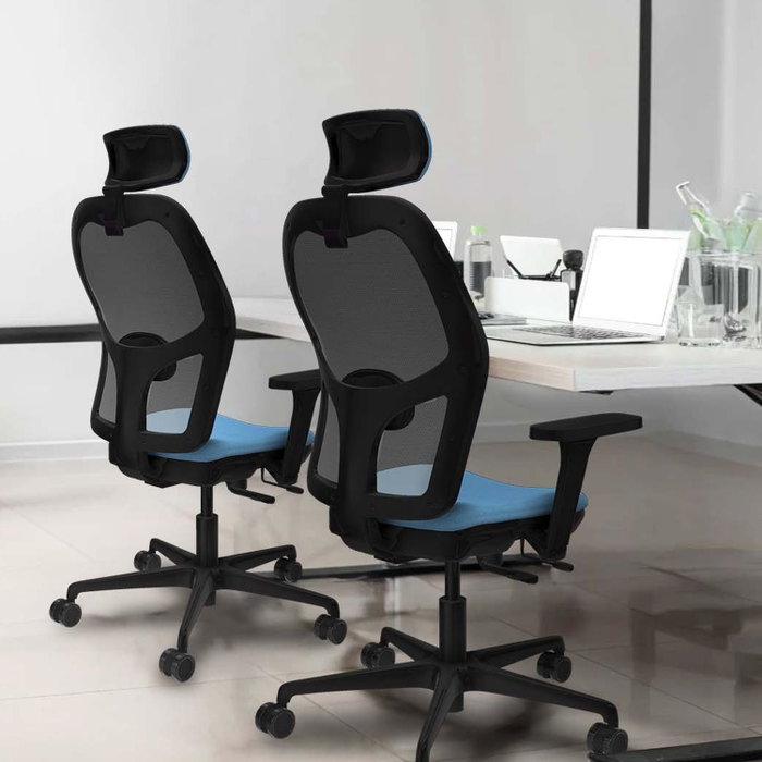 PIQUERAS Y CRESPO Silla de oficina Jorquera con mecanismo Sincro/Traslack, morado y negro PIQUERAS Y CRESPO Silla de oficina Jorquera con mecanismo Sincro/Traslack, morado y negro