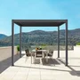 Pérgola bioclimática GAYA - Estructura de aluminio y acero - 290x290xH240 cm - Gris