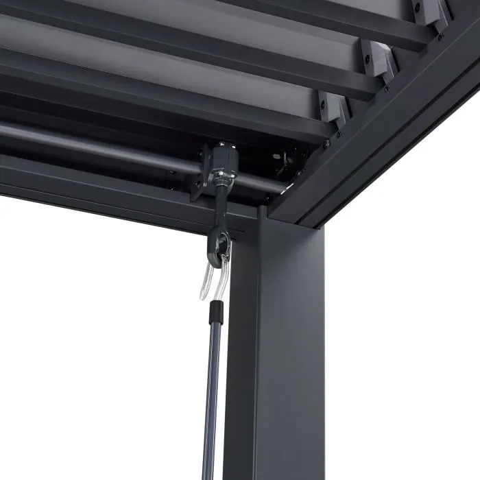 Pérgola bioclimática GAYA - Estructura de aluminio y acero - 290x290xH240 cm - Gris