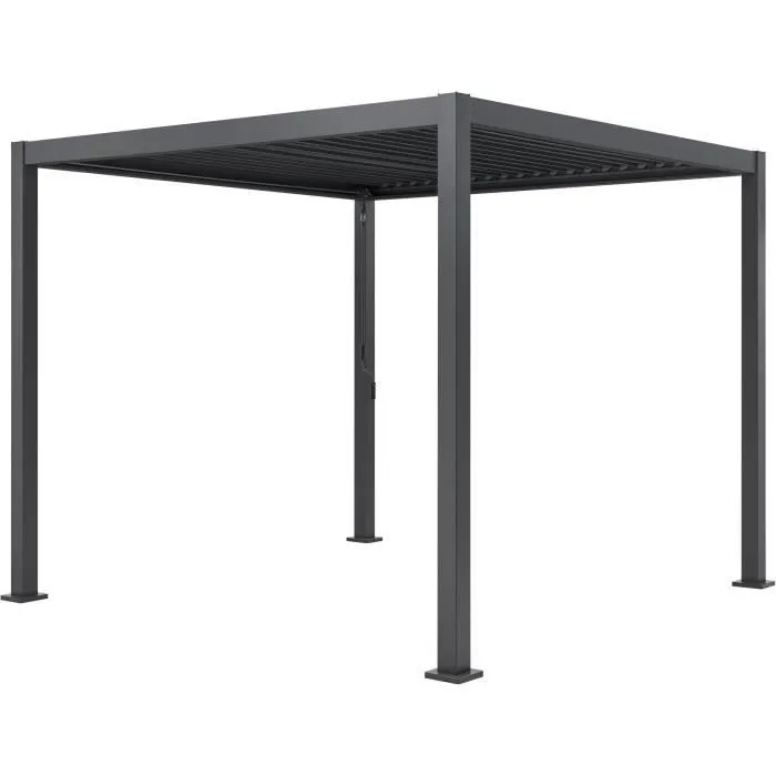 Pérgola bioclimática GAYA - Estructura de aluminio y acero - 290x290xH240 cm - Gris