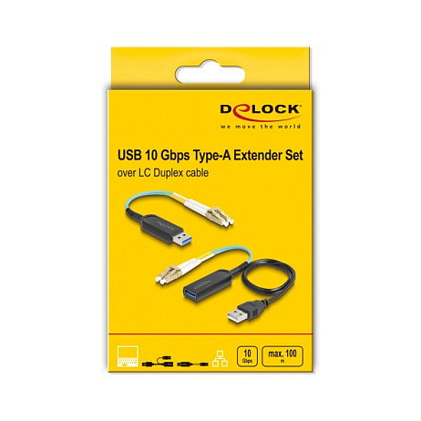 DeLOCK Conjunto extensor USB 10 Gbps Tipo-A sobre cable LC Duplex, 0,2 m