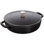 Staub Brater Chistera 28 cm Negra, Hierro Fundido Esmaltado 3.7L, Resistente a 260°C y Lavavajillas, Ref. 40511-472