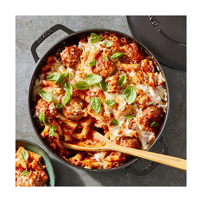 Staub Brater Chistera 28 cm Negra, Hierro Fundido Esmaltado 3.7L, Resistente a 260°C y Lavavajillas, Ref. 40511-472