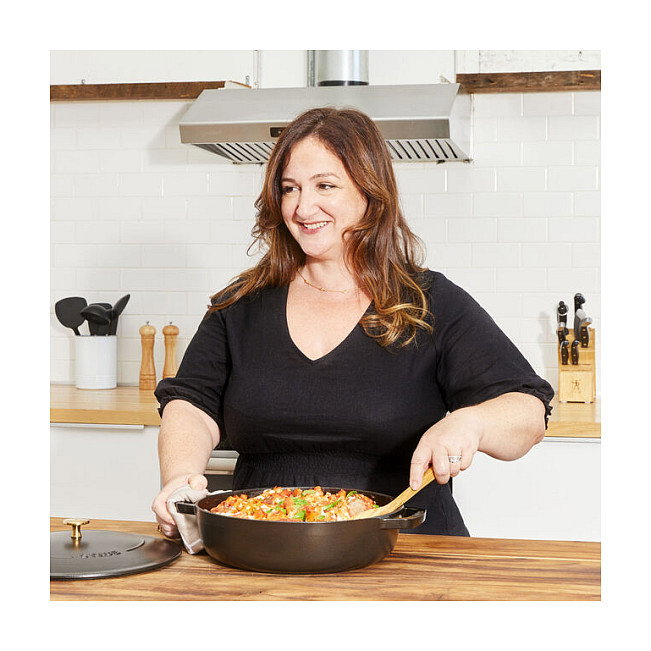 Staub Brater Chistera 28 cm Negra, Hierro Fundido Esmaltado 3.7L, Resistente a 260°C y Lavavajillas, Ref. 40511-472