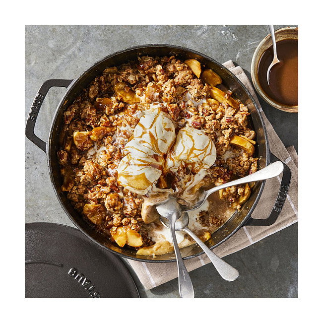 Staub Brater Chistera 28 cm Negra, Hierro Fundido Esmaltado 3.7L, Resistente a 260°C y Lavavajillas, Ref. 40511-472