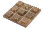 DKD Home Decor Juego de 2 Posavasos de Acacia y Latón Marrón y Dorado
