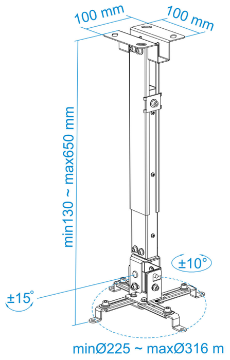 Tooq Soporte de Techo para Proyector PJ2012T-W Blanco Tooq Soporte de Techo para Proyector PJ2012T-W Blanco