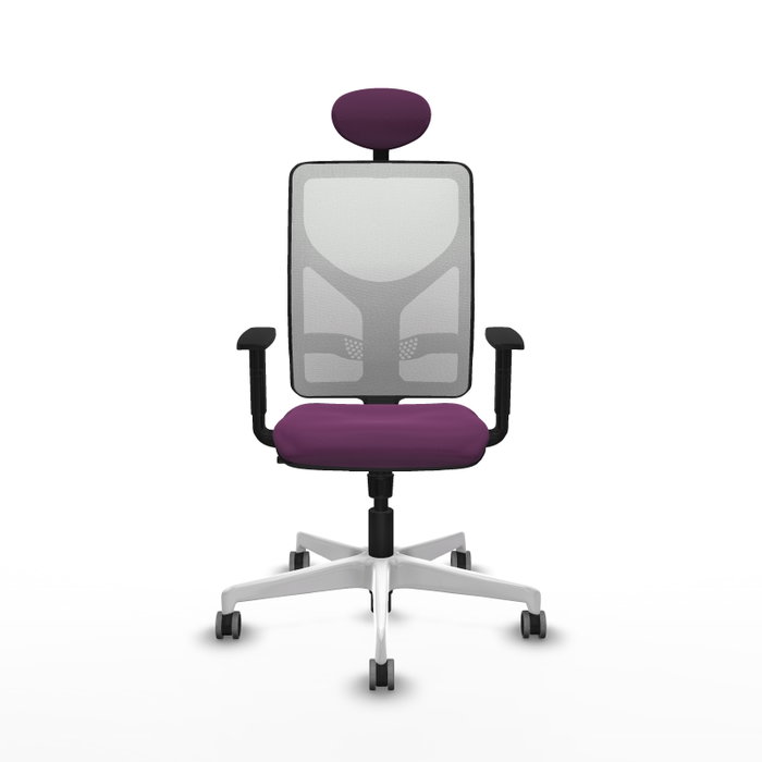 PIQUERAS Y CRESPO Silla de oficina Motilla con mecanismo Sincro, Morado y Blanco