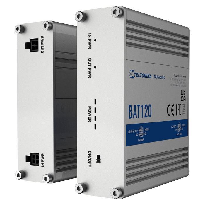 Teltonika BAT120 UPS Línea Interactiva 22W Sawtooth 9-30V Alimentación CC Compacto Acero Inoxidable Teltonika BAT120 UPS Línea Interactiva 22W Sawtooth 9-30V Alimentación CC Compacto Acero Inoxidable