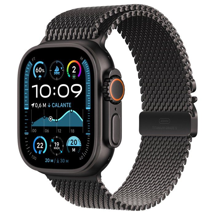 Apple Watch Ultra 2 GPS + Cellular 49mm Caja de Titanio Negro con Bucle Milanés Titanio Negro - S, Reloj Inteligente con Pantalla OLED, 64 GB, Resistente al Agua 100 m Apple Watch Ultra 2 GPS + Cellular 49mm Caja de Titanio Negro con Bucle Milanés Titanio Negro - S, Reloj Inteligente con Pantalla OLED, 64 GB, Resistente al Agua 100 m