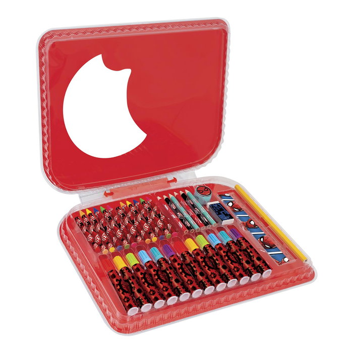 Cefa Spiderman Conjunto De Actividades Artísticas 21880 con 12 Crayones, 12 Rotuladores, 6 Lápices de Colores, Regla y Más para Niños +3 Años