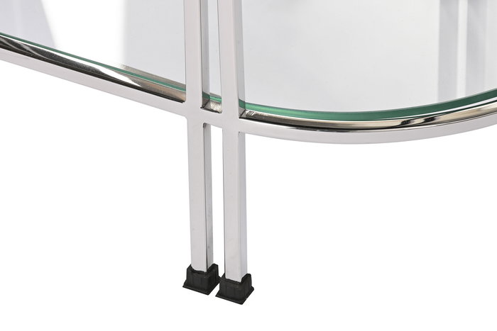 DKD Home Decor Mesita Auxiliar Moderno Plateado Acero y Espejo 70 x 35 x 63 cm