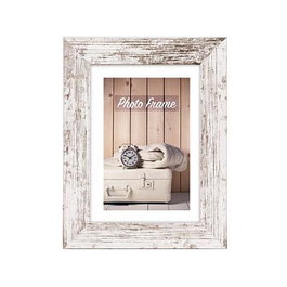 ZEP Marco de Fotos V21576 Nelson 6, Retroiluminado para Mesa o Pared, Madera en Color Blanco y Marrón, Tamaño 13x18 cm, Formato Rectangular