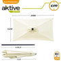 Parasol terraza 200x120 cm mástil aluminio D38 mm crema