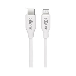 Goobay 39446 Cable Lightning a USB-C 1 m Blanco - Conector Macho USB 2.0, Plug and Play