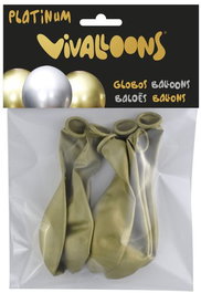 Blanca Globo de Látex Biodegradable Color Oro, Paquete de 6 Unidades