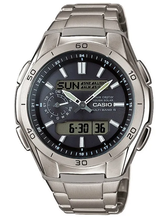 Casio WAVECEPTOR Reloj de Titanio Gris Hombre Mujer Unisex Casio WAVECEPTOR Reloj de Titanio Gris Hombre Mujer Unisex