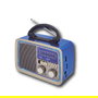 SAMI - Radio Vintage AC/DC con 3 Bandas (AM/FM/SW), Bluetooth, USB, Micrófono y Batería Recargable - Color Azul