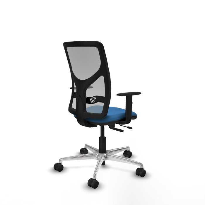 PIQUERAS Y CRESPO Silla de oficina Motilla con mecanismo Sincro/Traslack, Azul claro y Gris